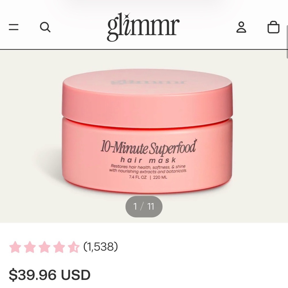 2 Glimmr 10-mins Superfood Hair Masks - Picture 6 of 9